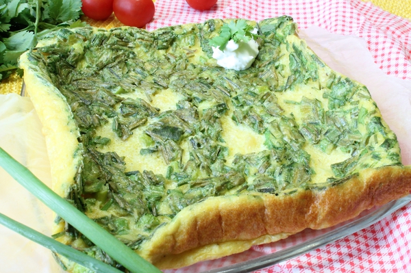 Пирог с зеленым луком