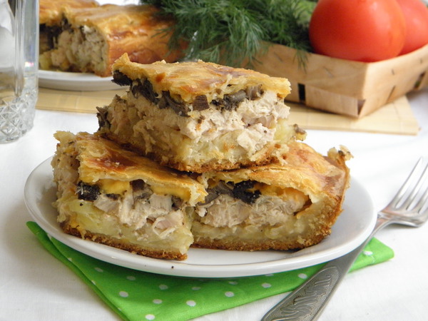 Закрытый пирог с куриным мясом